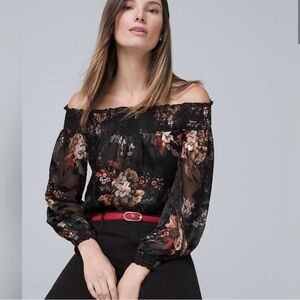 WHBM Shoulder Elastic Blouse